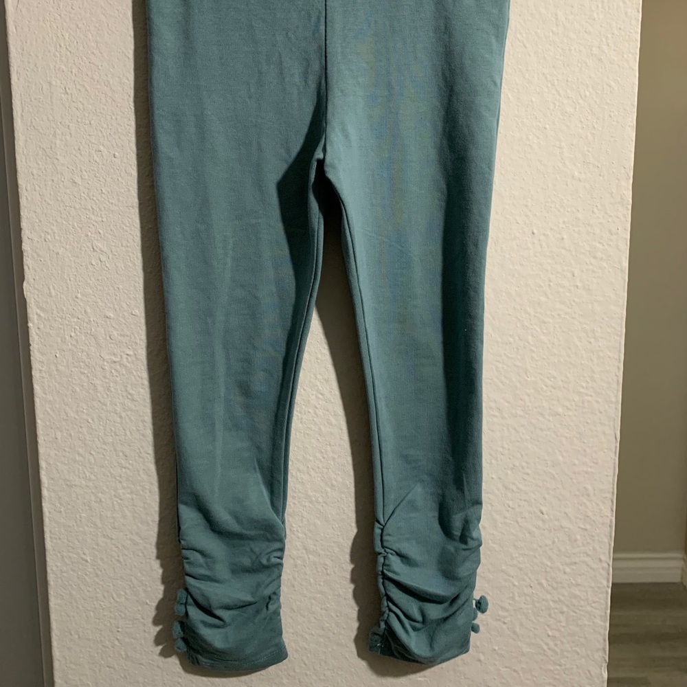 Teal Ruched Bottom Leggings